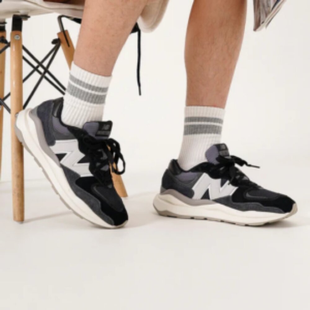 Mens New Balance 57/40 'Black Moonbeam' Sneaker - Picture 2 of 8